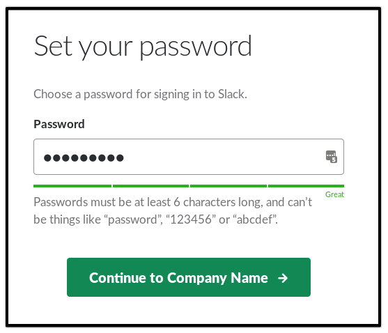 Enter password for Slack